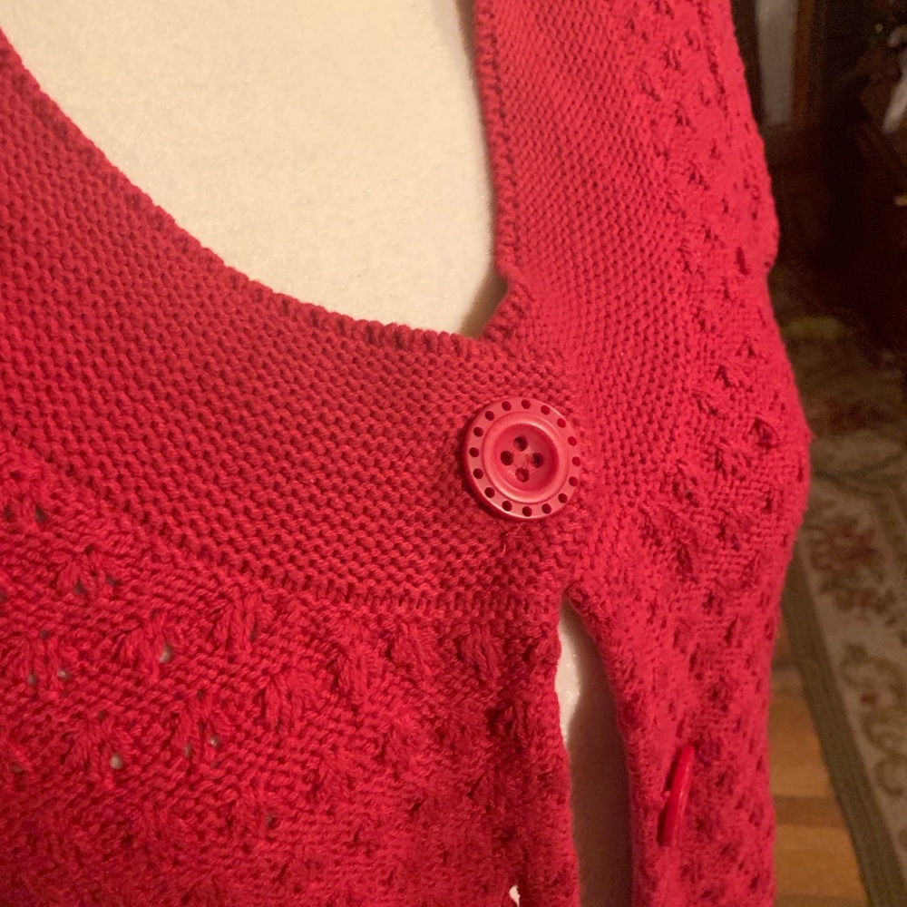 Red Crocheted Jacket - Picture 4 of 5